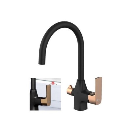 LEMARK URSUS LM7261BLR kitchen mixer, single -leaf, output for drinking, black-1