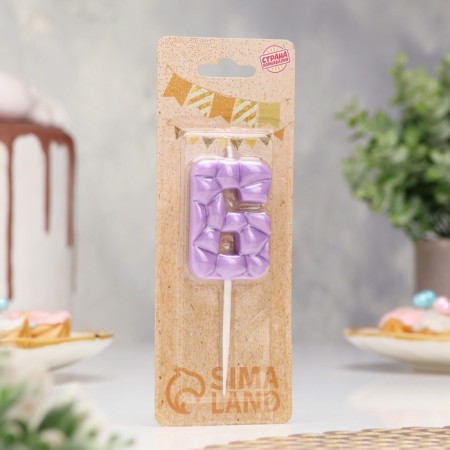 Candle for the cake "ice", number "6, lilac-1