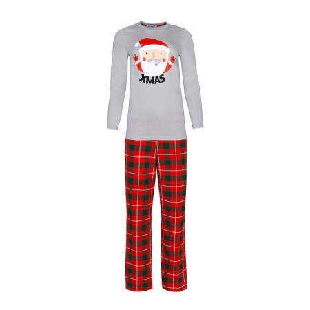 Pajama New Year's Women's KAFTAN "Santa", red/gray color, size 40-42-7