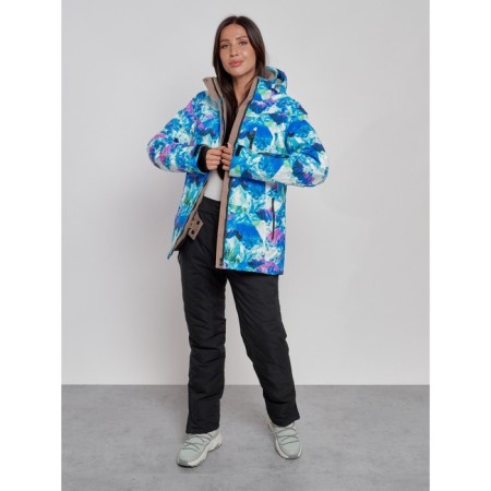 Ski jacket female winter, size 44, blue color-8