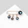 Bulak-re-ruler "Faith in itself", 3 pendants 3.5 cm, white-blue color in gold