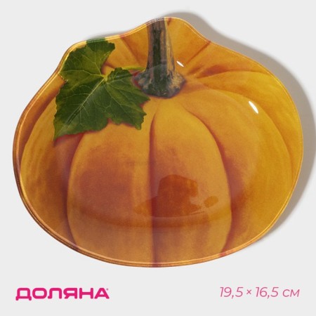 Glass Serving shade "Pumpkin", 19.5 × 16.5 × 1.7 cm, color orange color