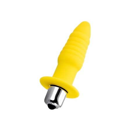 Anal vibrovalok little cuts, moisture-resistant, silicone, yellow, 11 cm-1