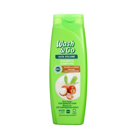 Wash & Go shampoo with shi oil for damaged hair, 360 ml
