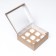 Box for 9 muffins with a window, craft, 25 x 25 x 10 cm