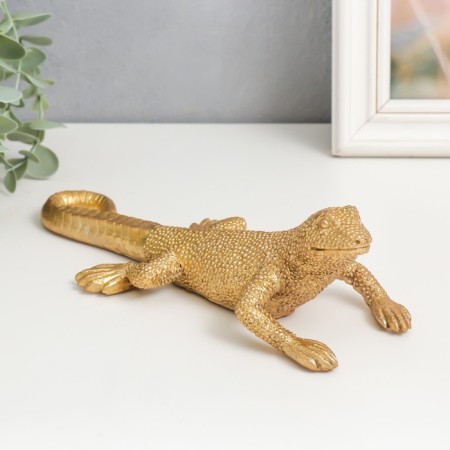 Souvenir Polystone "Golden Lizard" 7x9x25 cm-1