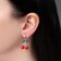 Earrings Assorted "Cherries" on branches, red-green in silver