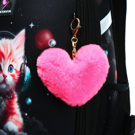 School backpack 38 x 30 x 16 cm, ergonomic back, Stavia "Martian cat", black-9