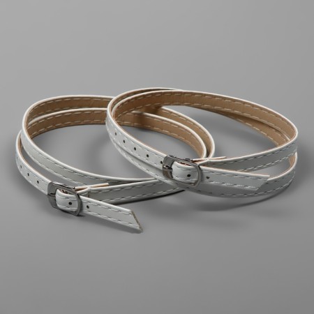 Shoe strap, artificial leather, 58 cm, 8 mm, 2 pcs, white color-2
