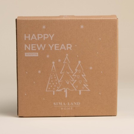 New Year's plate SL Home "Happy New Year", d = 21 cm, porcelain, white color-4