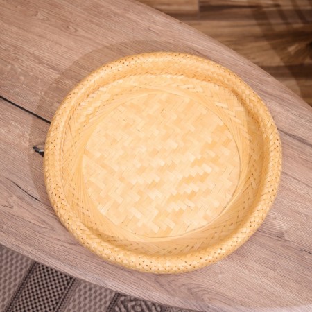 Black plate, from bamboo 40x40x6 cm-3