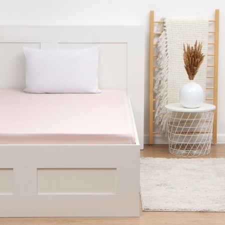 Elevnese sheet Ethel 160*200*25 cm, central pink, 100% cotton, stump, 125 g/m2