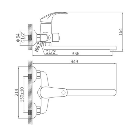 Accoona A7153 bath mixer, single -leaf, brass, chrome-8