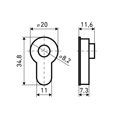 Insert (adapter) under the rod of the cylinder Bulat hell 01.08, matte nickel-2