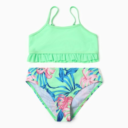 Separate swimsuit for girls, turquoise color, height 122-128 cm