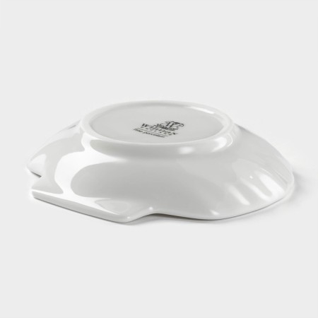 Porcelain-porcelain dish Wilmax shelley, d = 13 cm, white color-3