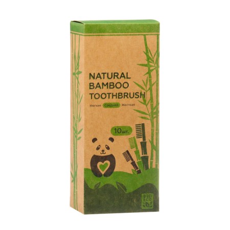 Bamboo dental brush average 10 pieces, mix of flowers-5