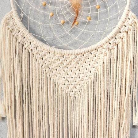 Panel wall -mounted macrame "Web with a triangle" 85x25 cm-2