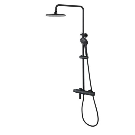 Lemark Bronx LM3772BL shower system, simultaneous, tropical shower, watering can, black