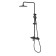 Lemark Bronx LM3772BL shower system, simultaneous, tropical shower, watering can, black