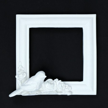 Photo frame "square with birds", white