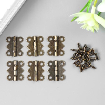 Loop for casket metal curly bronze set 6 pcs 1.5x2.1 cm-1