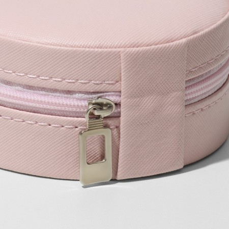 Organizer for storing jewelry "Casket Portable Circle", 9.8 × 9.8 × 4.5 cm, pink color-4