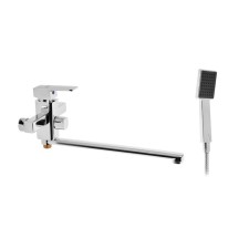 Bath mixer Zein ZC2050, pour 30 cm, cartridge 35 mm, with shower set, chrome