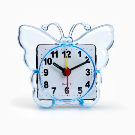Clock - a boiler room "butterfly", discrete move, dial 5.5 cm, 9 x 8 cm, blue-1
