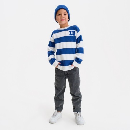 Jumper Children's KAFTAN, White/Blue color, p. 34 (122-128 cm)-5