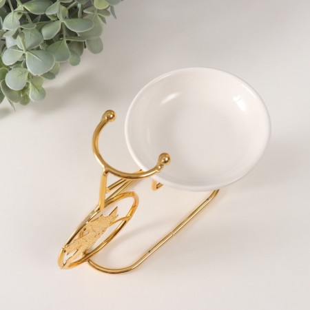 Aroma lamp metal, ceramics "Golden Bicycle with a sheet" 10x17.5x12 cm-4