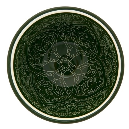 PIALA RISTAN CIRAMICA "Patterns", 11 cm, large, green-5