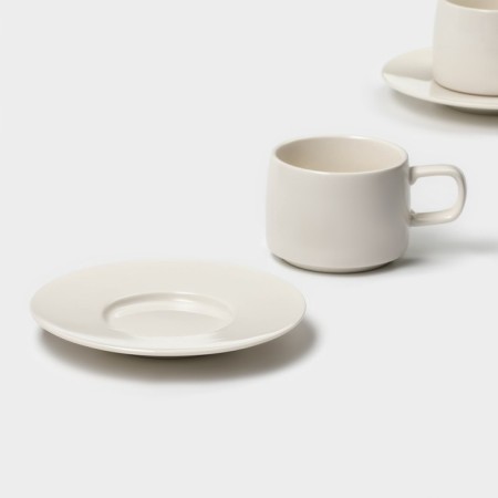 Ceramic coffee magistro Carbon Ceramic, 4 items: a cup 250 ml, a saucer d = 15.5 cm-5