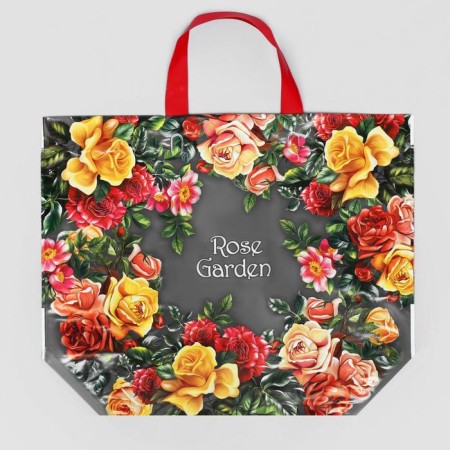 Eco bag with loop pen "Tea rose" 50 x 40 cm, 160 μm