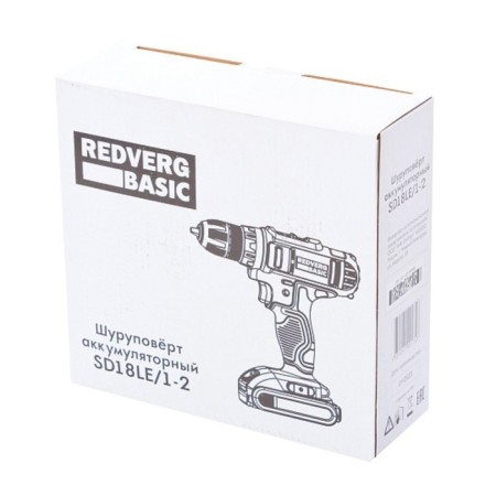 Redverg SD18LE/1-2 BASIC, 18 V, Li-Lon, 2 Ach, 20 Nm, 350/1400 rpm.-1