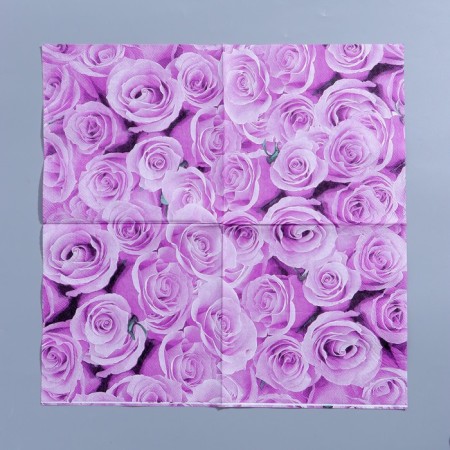 Paper Napkins "Roses", 33 × 33 cm, set 20 pcs., Lilac color-1