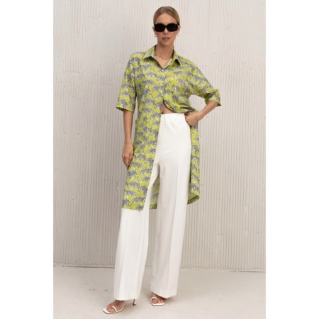 Dress shirt female Eliseeva Olesya, size 48, green color-4