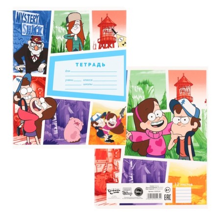 Notebook in a ruler of 12 sheets, 5 types of mix, cover coated cardboard, gravity farz-6