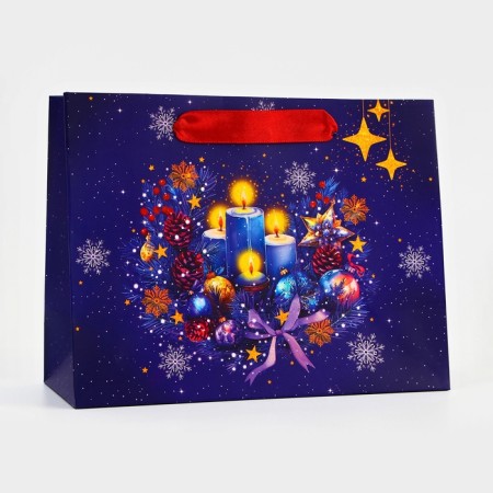 Package Gift New Year Laminated "candles", 23 x 17.8 x 9.8 cm.