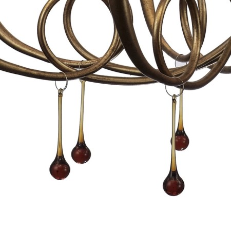 Suspended chandelier Mantra Paola, E14, 8x20W, 609 mm, color matte gold-3