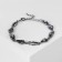 Bracelet with rhinestones "path" Ball, geometry, gray color, l = 19