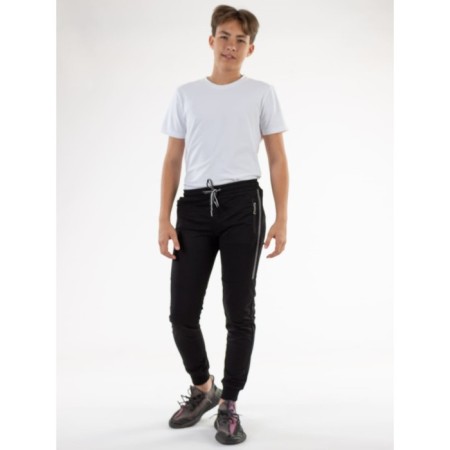 Sports pants for ISee boys, height 152-158 cm, black color-4