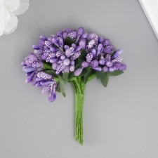 Букет декоративный "Ягодки" (12 шт упак) длина 9,5 см, цв. сиреневый