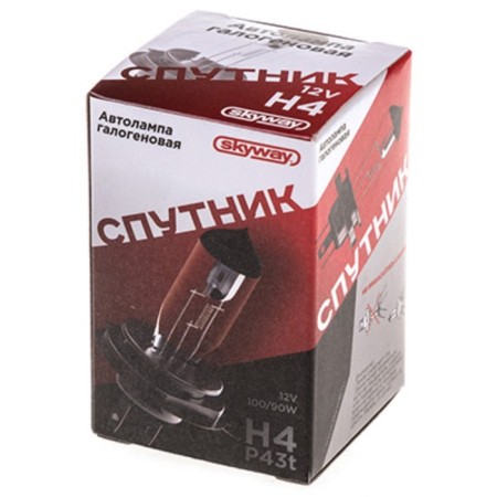 Car lamp SkyWay satellite H4, 12 V, 100/90 W, P43T, 1 pc, S09101038-1