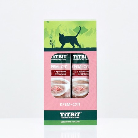 Titbit cream-cream for cats with pieces of veal, 10 g-1
