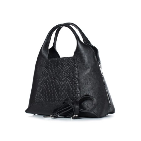 Bag women, genuine leather, 335x280x125 cm, black