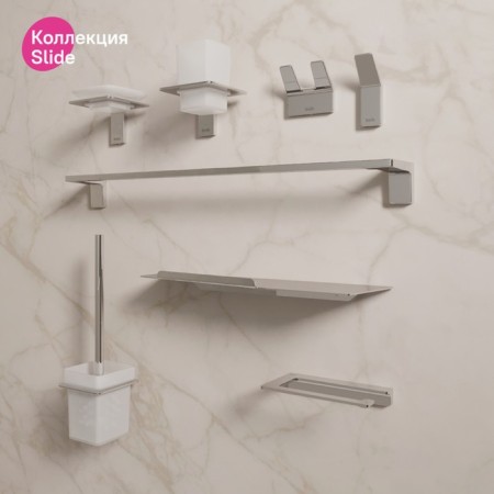 Ersh for the toilet IDDIS SLIDE, 113x103x336 mm, matte glass, chrome-6