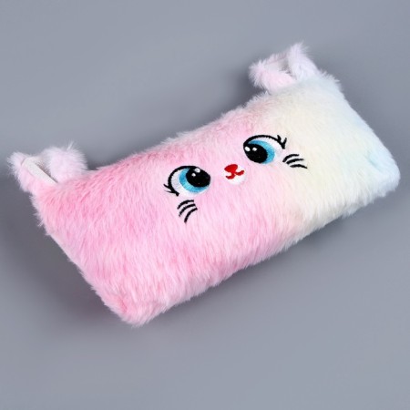 Penal School Soft "cat", 20 × 10 cm, plush, white color-4