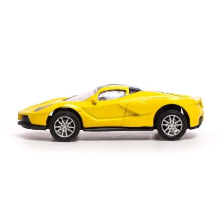 Metal Sport machine, inertial, scale 1:43, yellow color-1