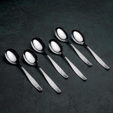 A set of tablespoons "Uralochka", h = 19.7 cm, thickness 2 mm, 6 pcs, silver color
